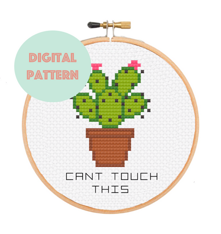 Can't Touch This Cactus Cross Stitch - PDF Instructions