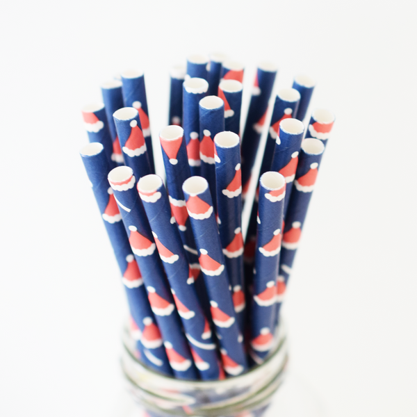 Pailles en papier pour chapeau de Père Noël - 25 pièces