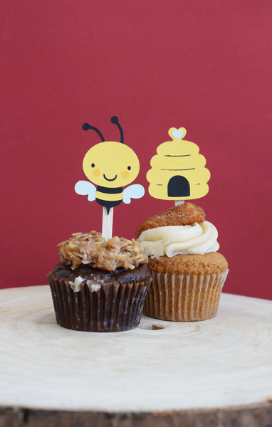 Bumble Bee Cupcake Toppers - Set of 12