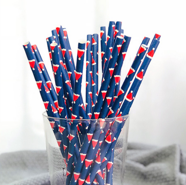 Pailles en papier pour chapeau de Père Noël - 25 pièces