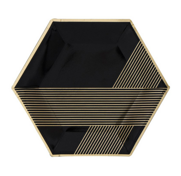 Pack de fournitures de fête dorées et noires