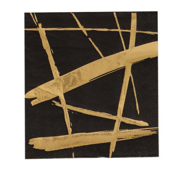 Pack de fournitures de fête dorées et noires