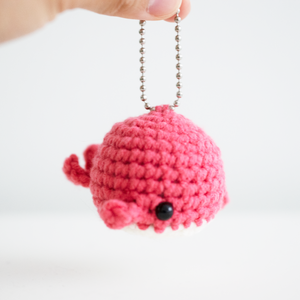 Blushy - Pink Whale Crochet Key Chain