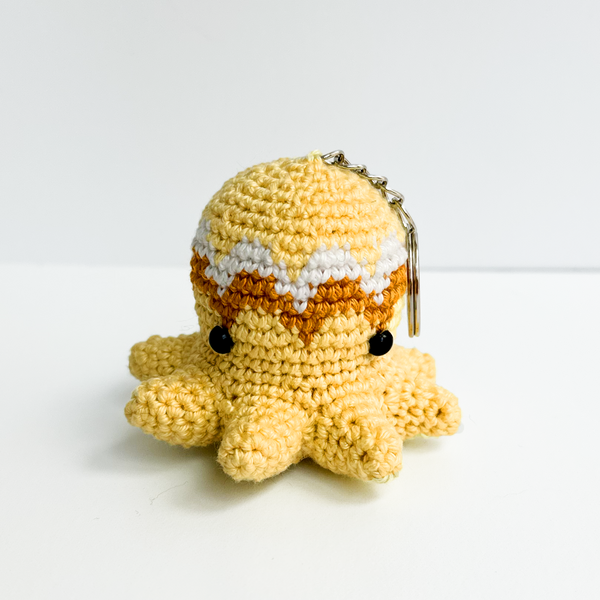 Oliver - Yellow Octopus Hand Crochet Keychain