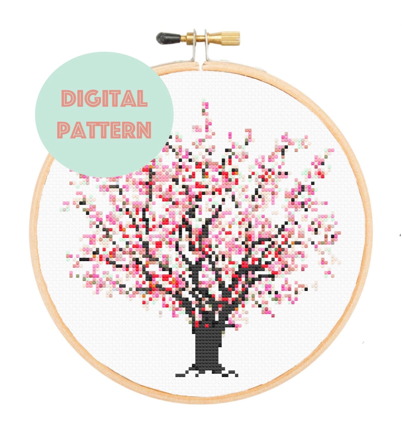 Cherry Blossom Cross Stitch - PDF Instructions