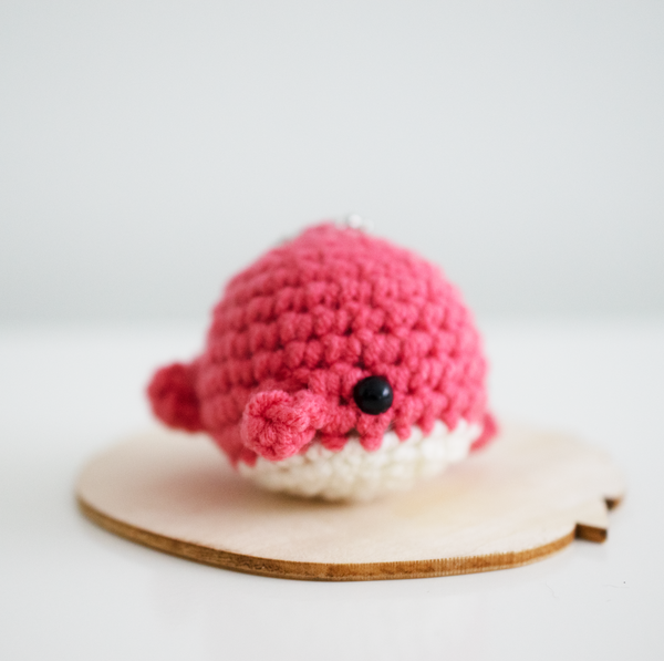 Crochet Keychain Kit Blushing Whale The Cloud Factory TheCloudFactory DIY Craft Kit Coral Easy Crafting Beginner
