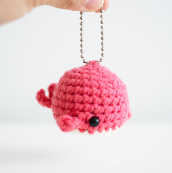 Crochet Keychain Kit Blushing Whale The Cloud Factory TheCloudFactory DIY Craft Kit Coral Easy Crafting Beginner