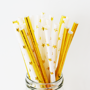 Golden NIght Paper Straws - 25 Pieces
