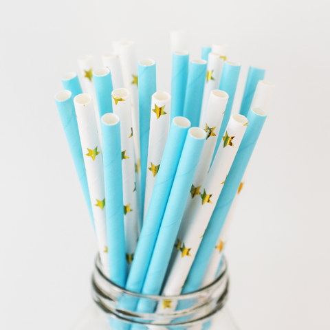 Twinkle Stars Paper Straws - 25 Pieces