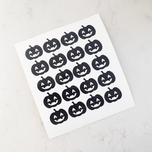 Pumpkin Vinyl Stickers - 2 Sheets of 20