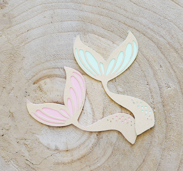 mermaid tail cupcake toppers glitter told pale pink mint green thecloudfactory