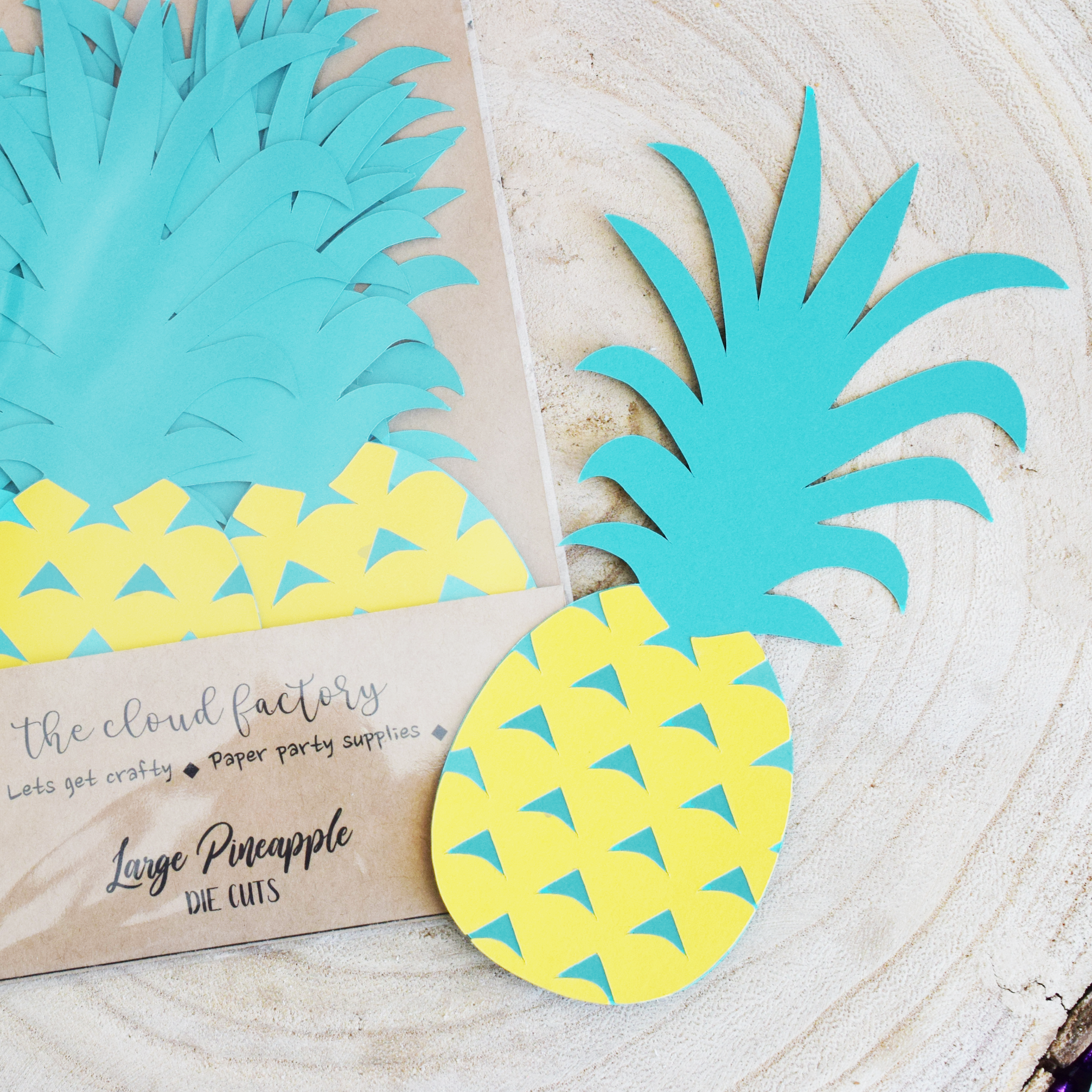large pineapple die cuts set of 12 paper cut outs thecloudfactory