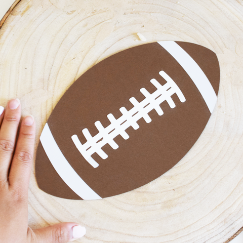 large football die cut brown white sports paper cut out cardstock
