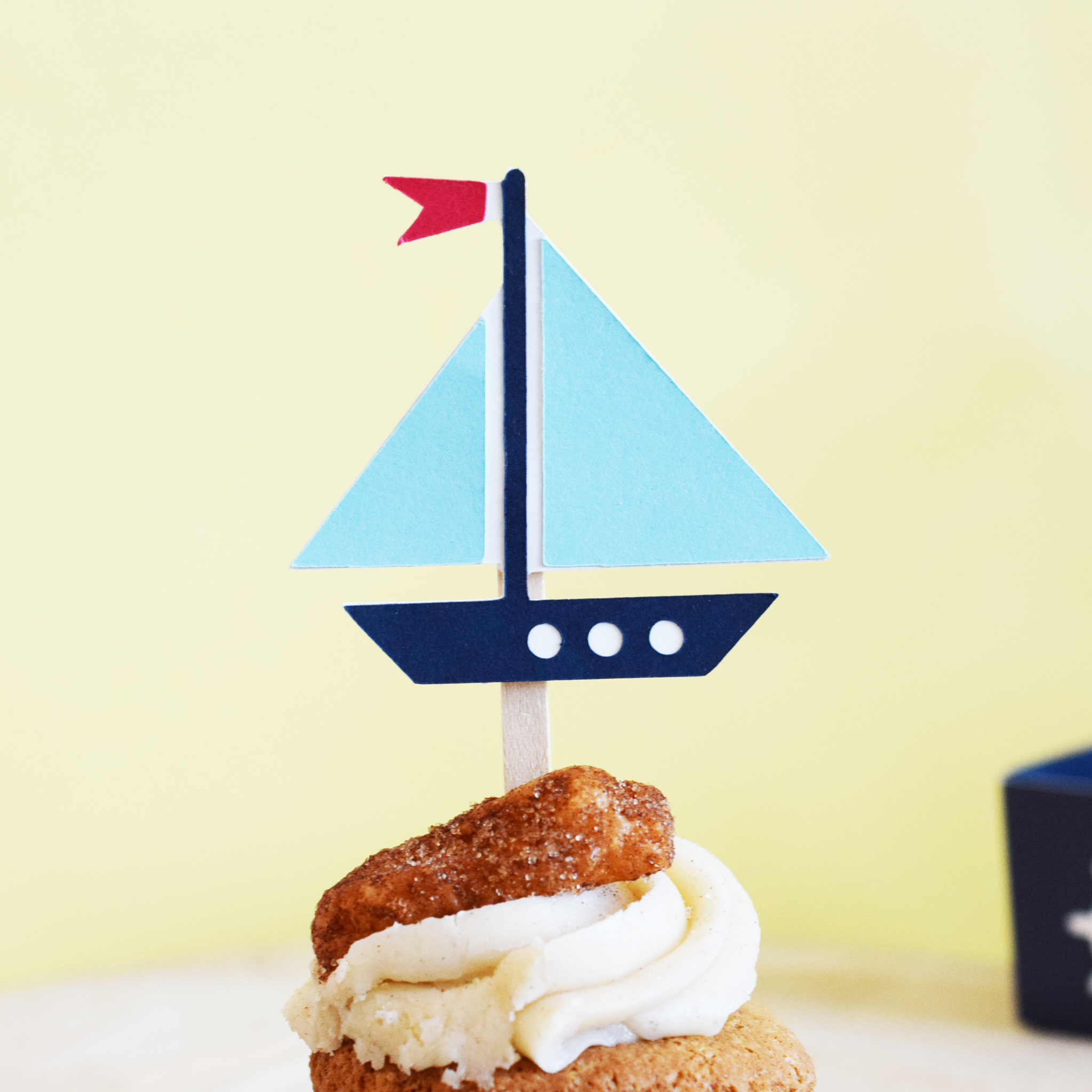 Nautical Sailboat Cupcake Toppers - Set of 12
