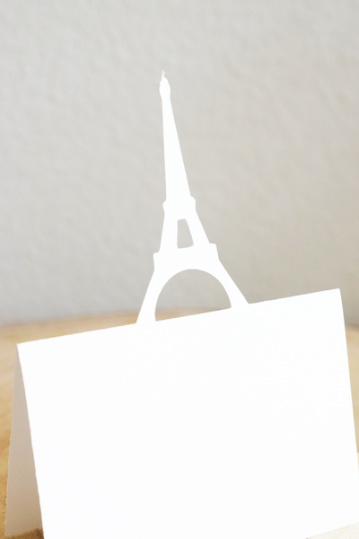 White Eiffel Tower Placecards - Set of 12