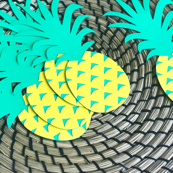 large pineapple die cuts set of 12 paper cut outs thecloudfactory