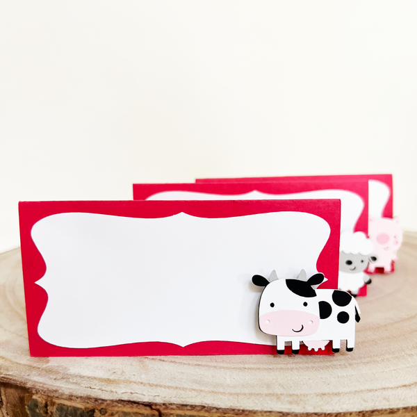 Farm Animal Place Cards - Set of 12