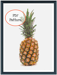 Point de croix ananas - Modèle PDF