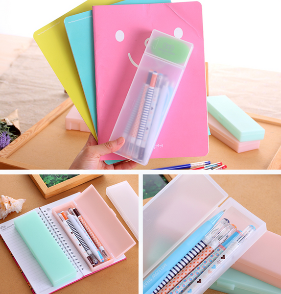 Pastel Translucent Pencil Case - Choose Color, Size
