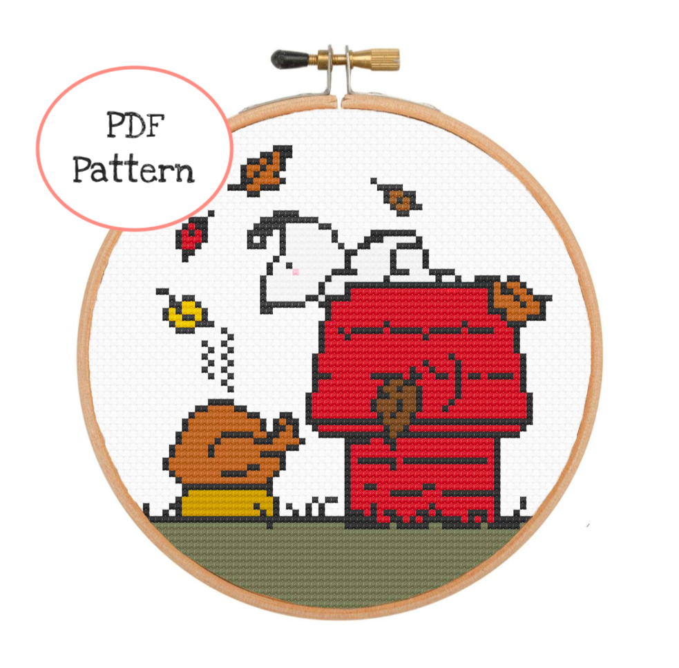 Snoopy's Thanksgiving Cross Stitch - PDF Instructions