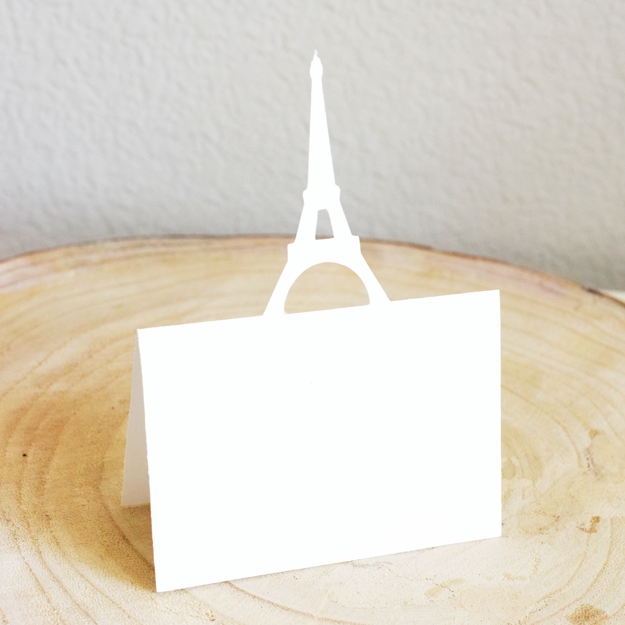 White Eiffel Tower Placecards - Set of 12